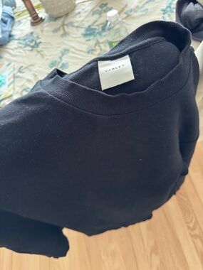 Varley Black Crewneck Sweatshirt with Side Zip Detail